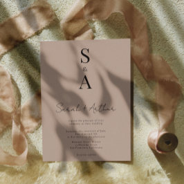 Modern en Elegant Script en Monogram Bruiloft Kaart