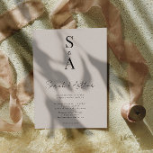 Modern en Elegant Script en Monogram Bruiloft Kaart