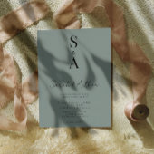 Modern en Elegant Script en Monogram Bruiloft Kaart