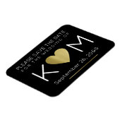 modern en elegant sparen de date verliefd-hart zwa magneet (Linkerzijde)