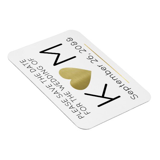 modern en elegant sparen de datum van het liefdesh magneet (Rechterzijde)
