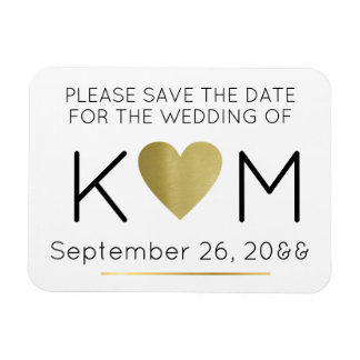 modern en elegant sparen de datum van het liefdesh magneet