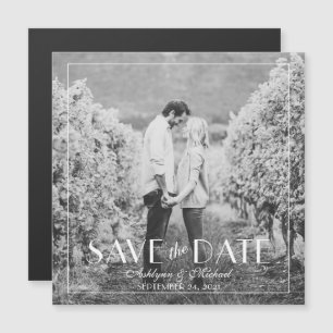 Modern en elegant, stijlvol vierkant huwelijk magnetische uitnodiging