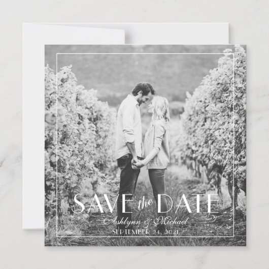 Modern en elegant, stijlvol vierkant huwelijk magnetische uitnodiging (Voorkant)