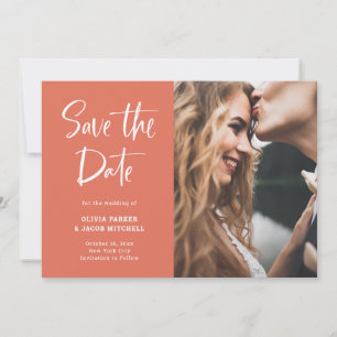 Modern en Elegant Terracotta   Foto Save The Date