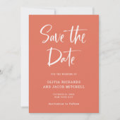 Modern en Elegant | Terracotta Wedding Save The Date (Voorkant)
