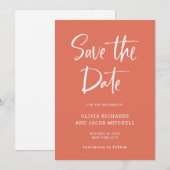 Modern en Elegant | Terracotta Wedding Save The Date (Voorkant / Achterkant)