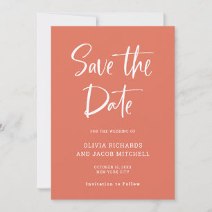 Modern en Elegant   Terracotta Wedding Save The Date