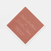 Modern en Elegant Terracotta Wedding Servet (Hoek)