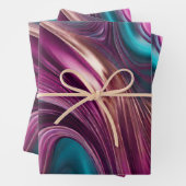 Modern en Elegant-Viva Magenta Turquoise Gold- Inpakpapier Vel (In situ)