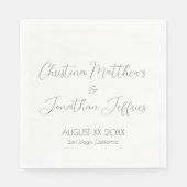 Modern en Elegant White Wedding Servet (Voorkant)