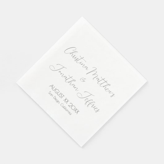 Modern en Elegant White Wedding Servet (Hoek)