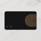 Modern en Elegant Zwart en Goud Professioneel Visitekaartje (Voorkant)