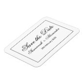 Modern en elegant zwart en wit sparen de Datum Magneet (Linkerzijde)