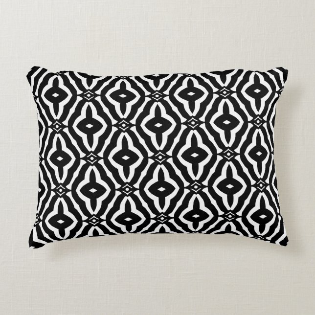 Modern en Elegant Zwart & Wit Accent Kussen (Voorkant)
