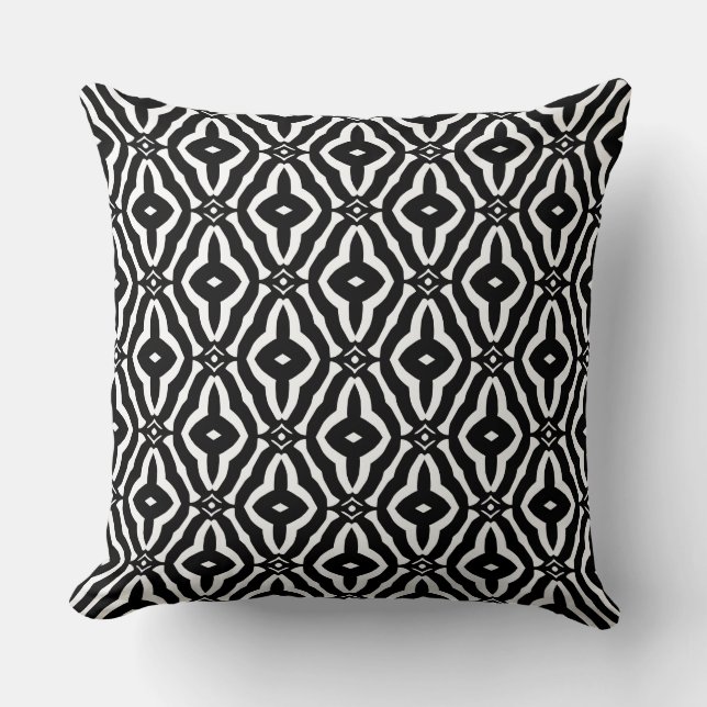 Modern en Elegant Zwart & Wit Kussen (Voorkant)