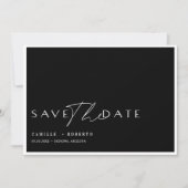 Modern en elegant zwart-witscript save the date (Voorkant)