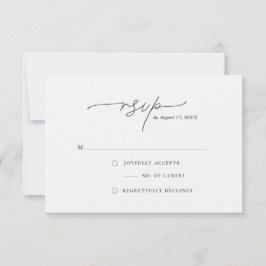 Modern en Elegante Eenvoudige Reactiekaart RSVP Kaartje