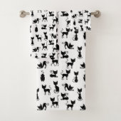 Modern en Fun Black Cat Bad Handdoek (Insitu)