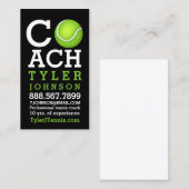 Modern en Fun Tennis Coach gepersonaliseerd Visitekaartje (Voorkant / Achterkant)