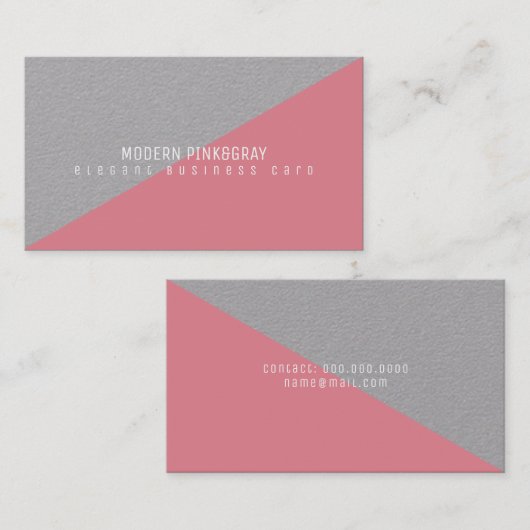 modern en geometrisch minimaal roze grijs visitekaartje (Voorkant / Achterkant)