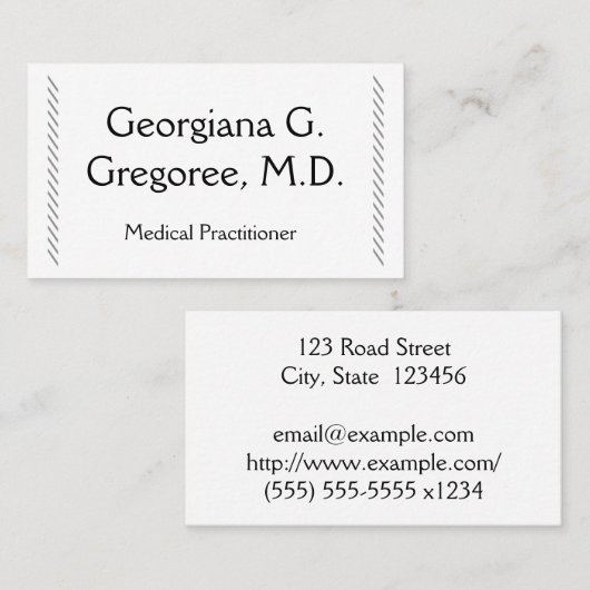 Modern en gewoon Visitekaartje voor artsen (Voorkant / Achterkant)