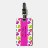 Modern en Girly Vibrant Doodled Hearts Pattern Bagagelabel (Voorkant verticaal)