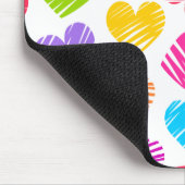 Modern en Girly Vibrant Doodled Hearts Pattern Muismat (Hoek)