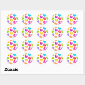 Modern en Girly Vibrant Doodled Hearts Pattern Ronde Sticker (Vel)