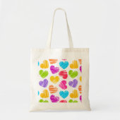 Modern en Girly Vibrant Doodled Hearts Pattern Tote Bag (Voorkant)