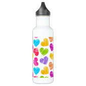 Modern en Girly Vibrant Doodled Hearts Pattern Waterfles (Links)