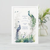 Modern en groen - hedendaags modern huwelijk kaart (Staand voorkant)