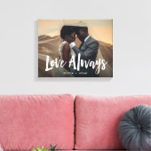 Modern en handgeschreven | Liefde altijd bruiloft Canvas Afdruk (Insitu (Woonkamer))