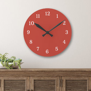 Modern en Hedendaags Rood en Wit Ronde Klok