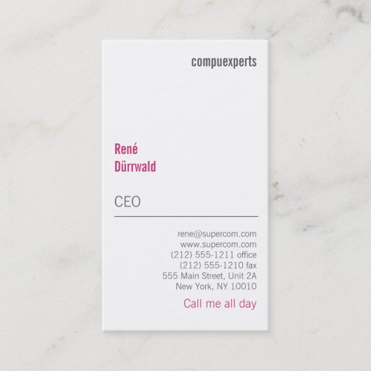 Modern en helder visitekaartje (Voorkant)