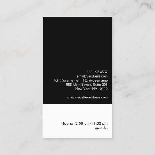 Modern en Hip FAUX Sequin Entertainer Visitekaartje (Achterkant)