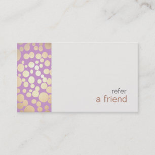 Modern en Hip Gold verwijzen naar een bevriende co Aanbevelingskaartje