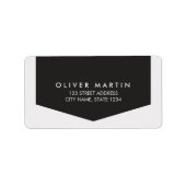 Modern en Klassiek Donker en Licht Grijs Adres Etiket (Voorkant)