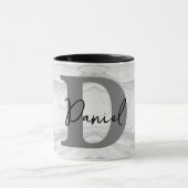 Modern en Klassiek Marmer Monogram Letter D Mok (Midden)