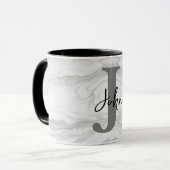 Modern en Klassiek Marmer Monogram Letter J Mok (Voorkant links)