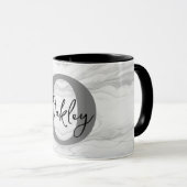 Modern en Klassiek Marmer Monogram Letter O Mok (Voorkant rechts)