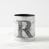 Modern en Klassiek Marmer Monogram Letter R Mok (Midden)
