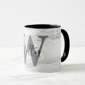 Modern en Klassiek Marmer Monogram Letter W Mok (Voorkant rechts)