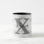 Modern en Klassiek Marmer Monogram Letter X Mok (Midden)