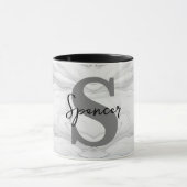 Modern en Klassiek Marmeren Monogram Letter S Mok (Midden)