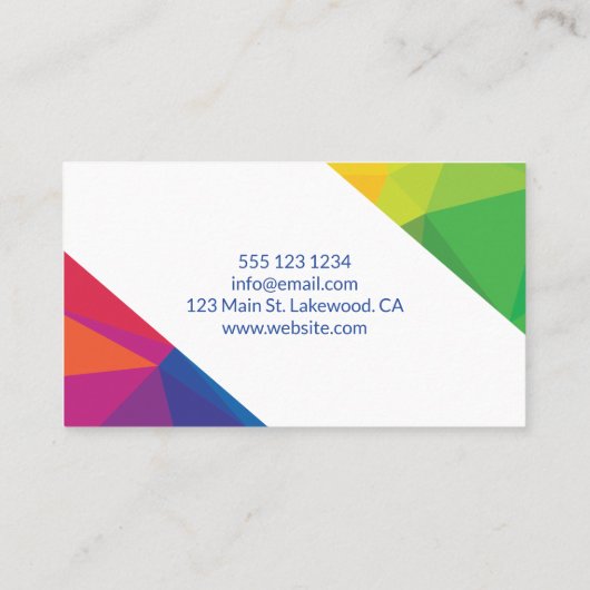 Modern en kleurrijk Abstract Visitekaartje (Achterkant)
