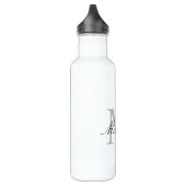 Modern en legant gepersonaliseerd grijs monogram waterfles  (Links)