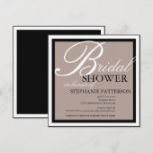 Modern en legant Vrijgezellenfeest in beige uitnod Kaart (Voorkant / Achterkant)