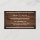 MODERN EN MINIMAAL DARK HOUT - BOUW VISITEKAARTJE (Achterkant)