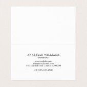 Modern en minimaal | Fotografie Visitekaartje (Binnenkant ongevouwen)